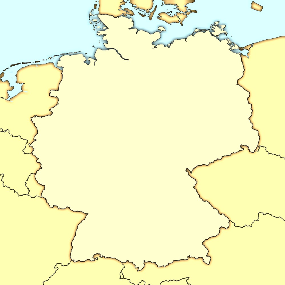 Deutschland (Unbeschriftet, mit Grenzen) | Landkarten ...