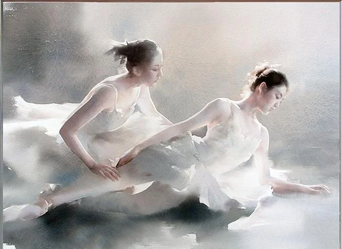 Liu Yi 1958 | Chinese Figurative Watercolour painter | The Ballet dancer