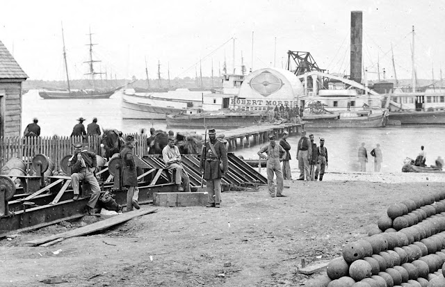 Yorktown, Virginia, Embarkation for White House Landing, Virginia, Photograph from the main eastern theater of war, the Peninsular Campaign, May-August 1862.