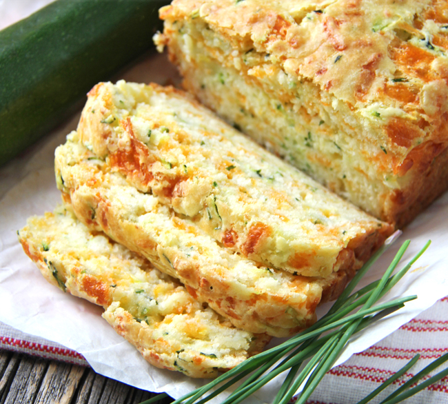 Zucchini, Cheddar Cheese & Chive Buttermilk Quick Bread CUISINE