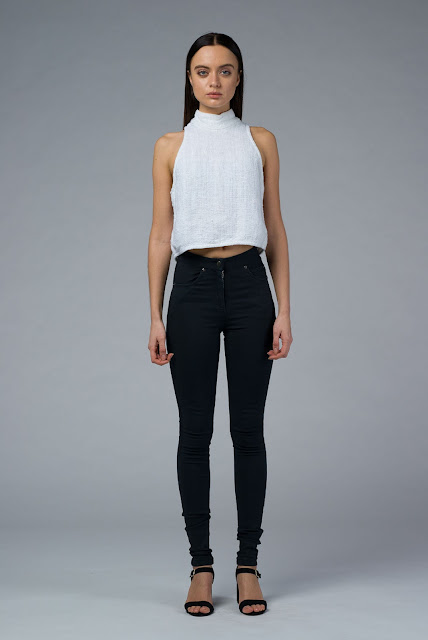 DIONE: Hand Woven Jet White Crop Top DIONE: Hand Woven Jet White Crop Top
