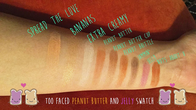 Too Faced Peanut butter and jelly swatching swatch