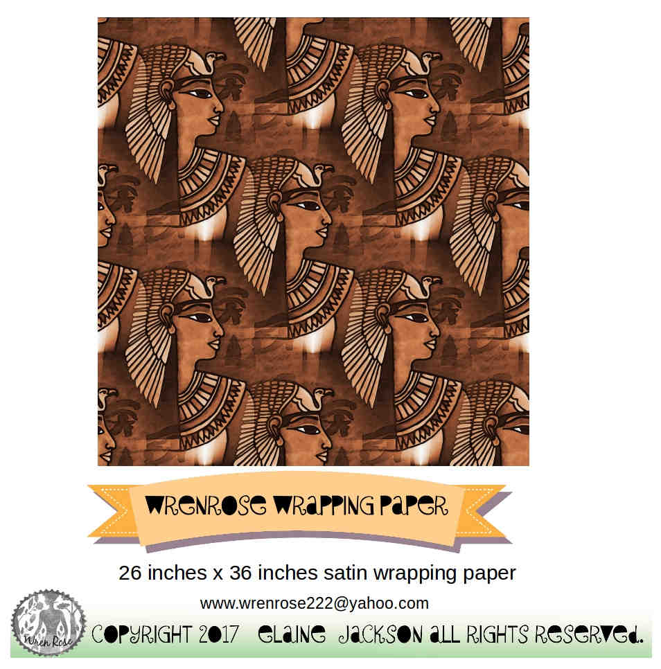 birdandflower design Ancient Egyptian inspired wrapping paper