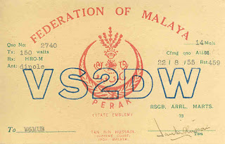 VS2DW2 Vintage QSL Cards From Malaya