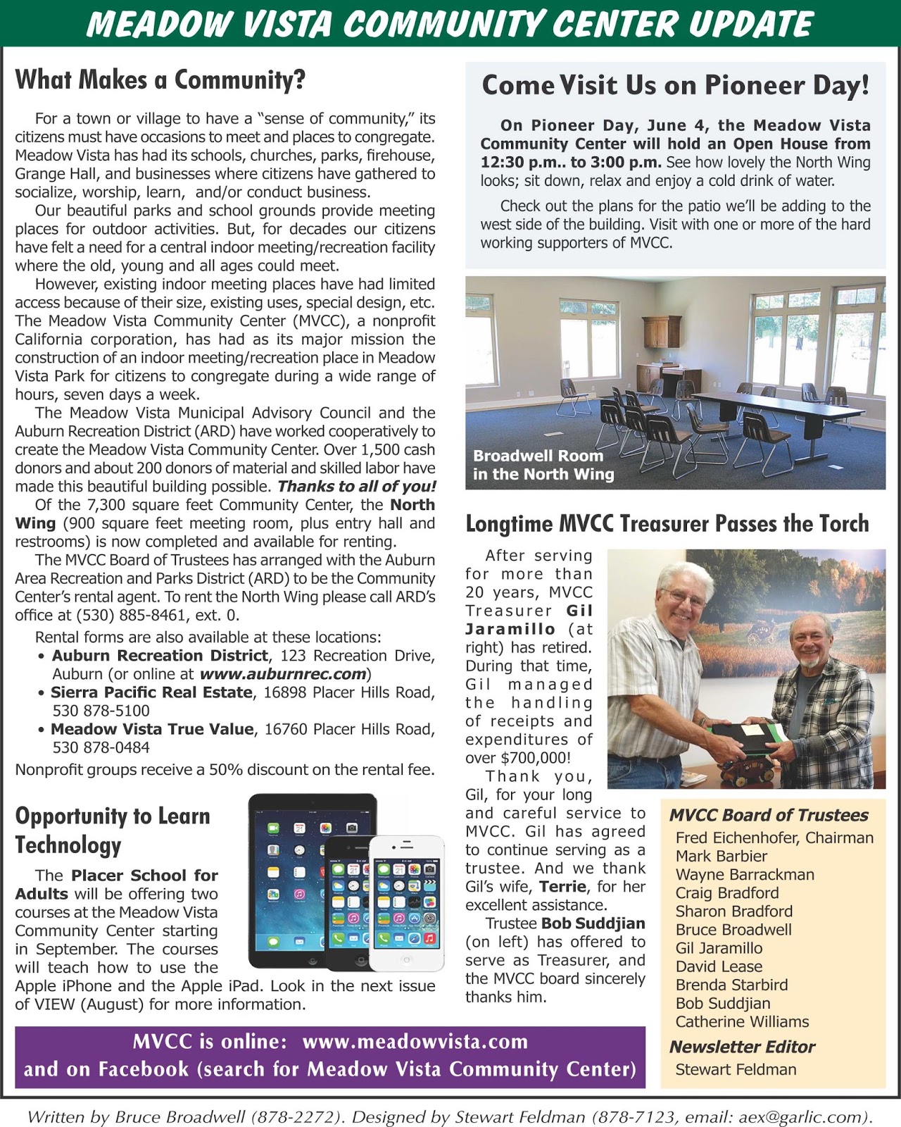 Meadow Vista View Magazine Meadow Vista Community Center Update