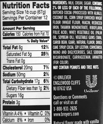 breyers vanilla bean ice cream calories breyers vanilla bean ice cream calories