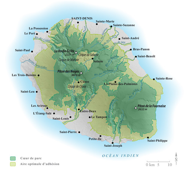 Mapas da Ilha de Reunião | França