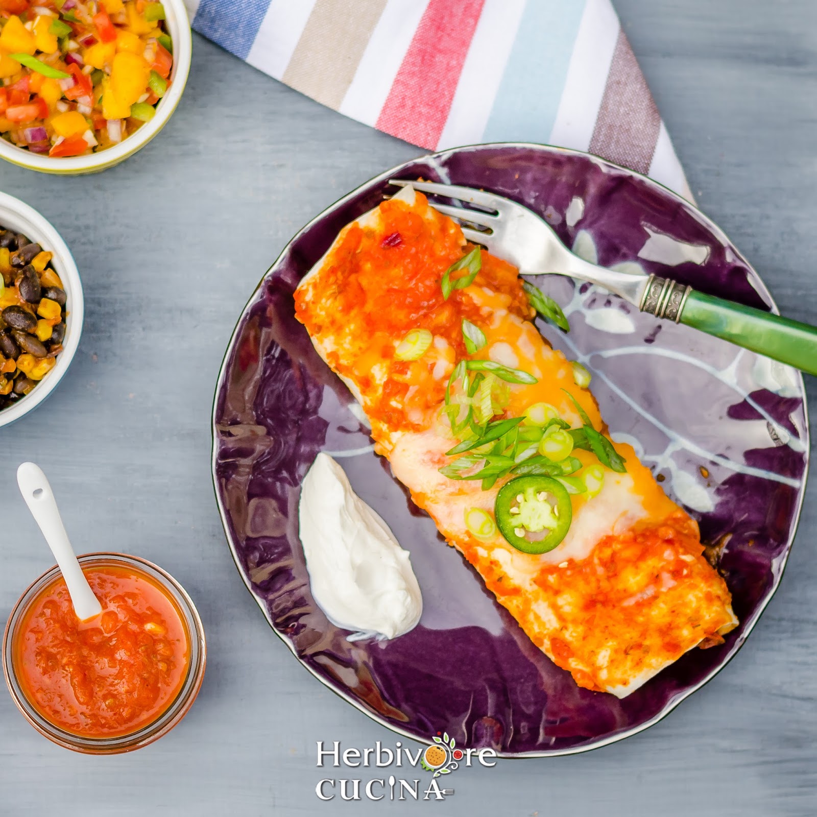 Herbivore Cucina 30 Minute Vegetarian Bean Enchilada