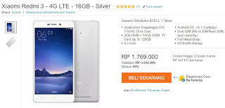 Harga Xiaomi Redmi 3 Android Murah 5 inch LTE Rp 1 Jutaan Harga Xiaomi Redmi 3 Android Murah 5 inch LTE Rp 1 Jutaan