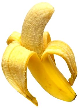Plátano Foto de una banana de seda a medio pelar
