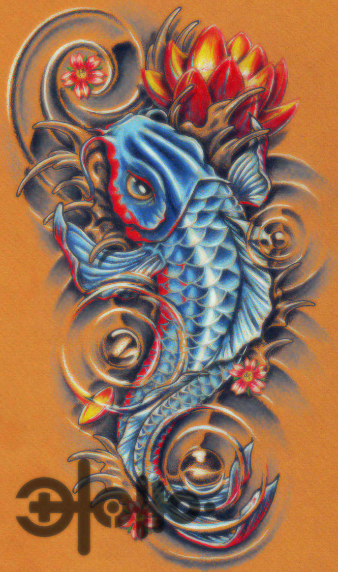 koi tattoo fish tattoos dragon tatto designs purple japanese fisch sleeve ideen leg japanische fische drawing yahoo schöne tribal