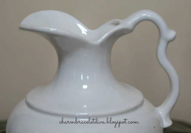 vintage Haeger USA white ironstone pitcher