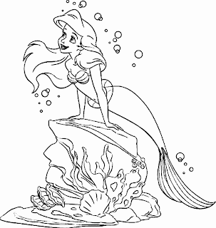 mermaid ariel coloring pages