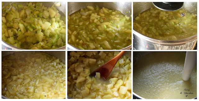 Crema de calabacín con puerro y manzana – Zucchini cream soup with leek and apple