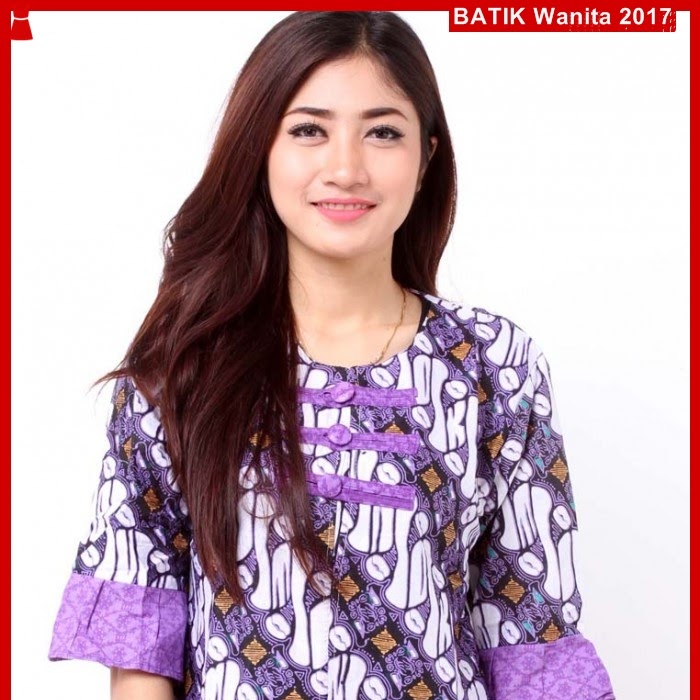 A1TBD Kemeja Batik Wanita Lionie Ungu Top Bj99A1