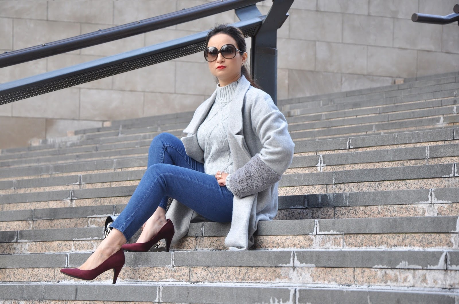 Gray cable knit Sweater