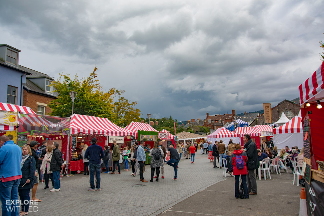 Food and drink stalls at Abergavenny Food Festival