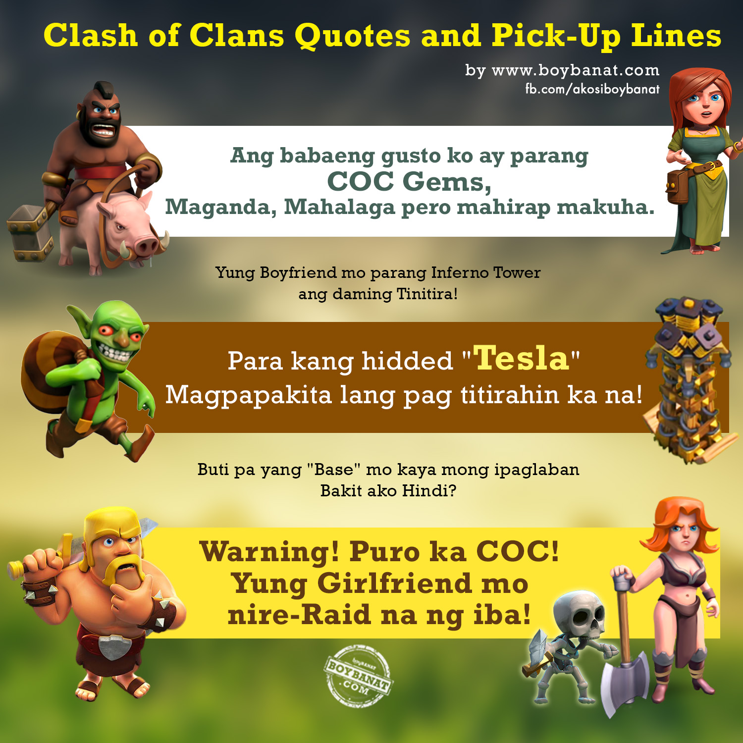 Clash of Clans COC Quotes and Pick Up Lines