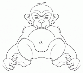 Chimpanzee Coloring Pages To Kids