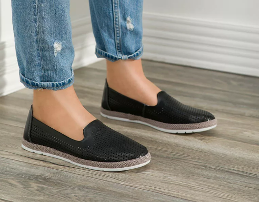 Espadrile noi negre piele naturala de femei pentru vara la pret mic