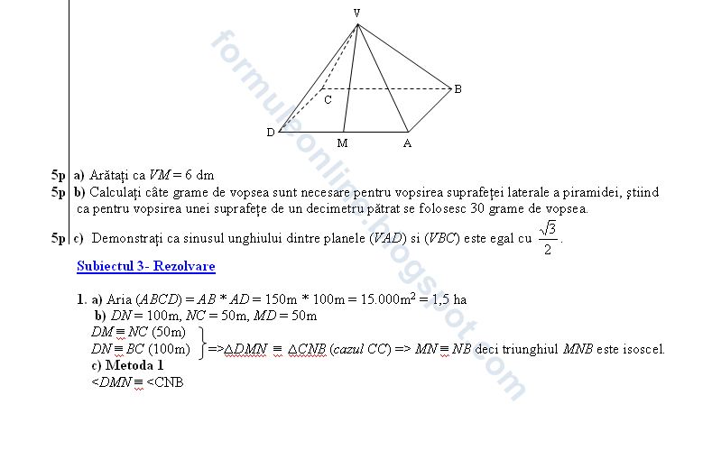 Probleme Rezolvate Matematica Evaluare Nationala
