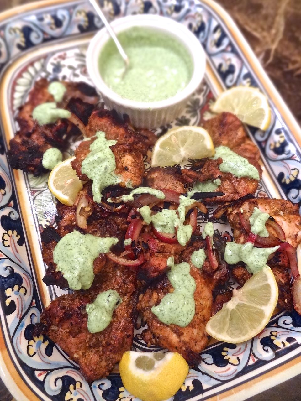 Scrumpdillyicious Mediterranean Grilled Chicken & Dill Yogurt Sauce