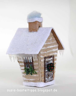 Frohe Weihnacht! weihnachtliche Blockhütte, haus-verpackung-fur-ferrero-rocher-mit-stampin-up-framelits-zu-hause