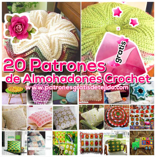 21 patrones de almohadones para tejer al crochet