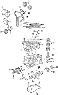 Component Diagrams - Ford Focus 2003 DOHC Engine Block Parts