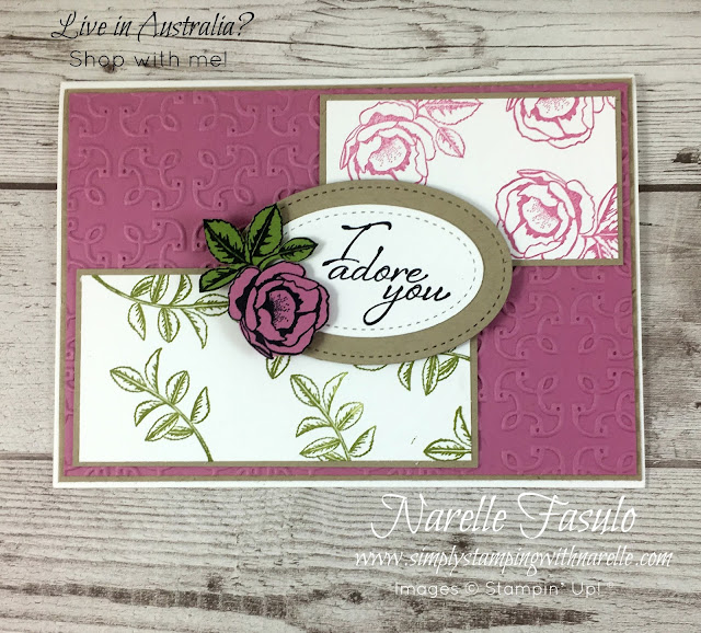 If you are a rose lover, then you are going to all in love with the gorgeous products from the Petal Garden product suite - https://www3.stampinup.com/ECWeb/ItemList.aspx?categoryID=301004&dbwsdemoid=4008228 - Simply Stamping with Narelle