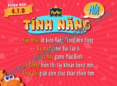 Cập nhật phiên bản iWin 470 dành cho Android và Máy Tính Cập nhật phiên bản iWin 470 dành cho Android và Máy Tính