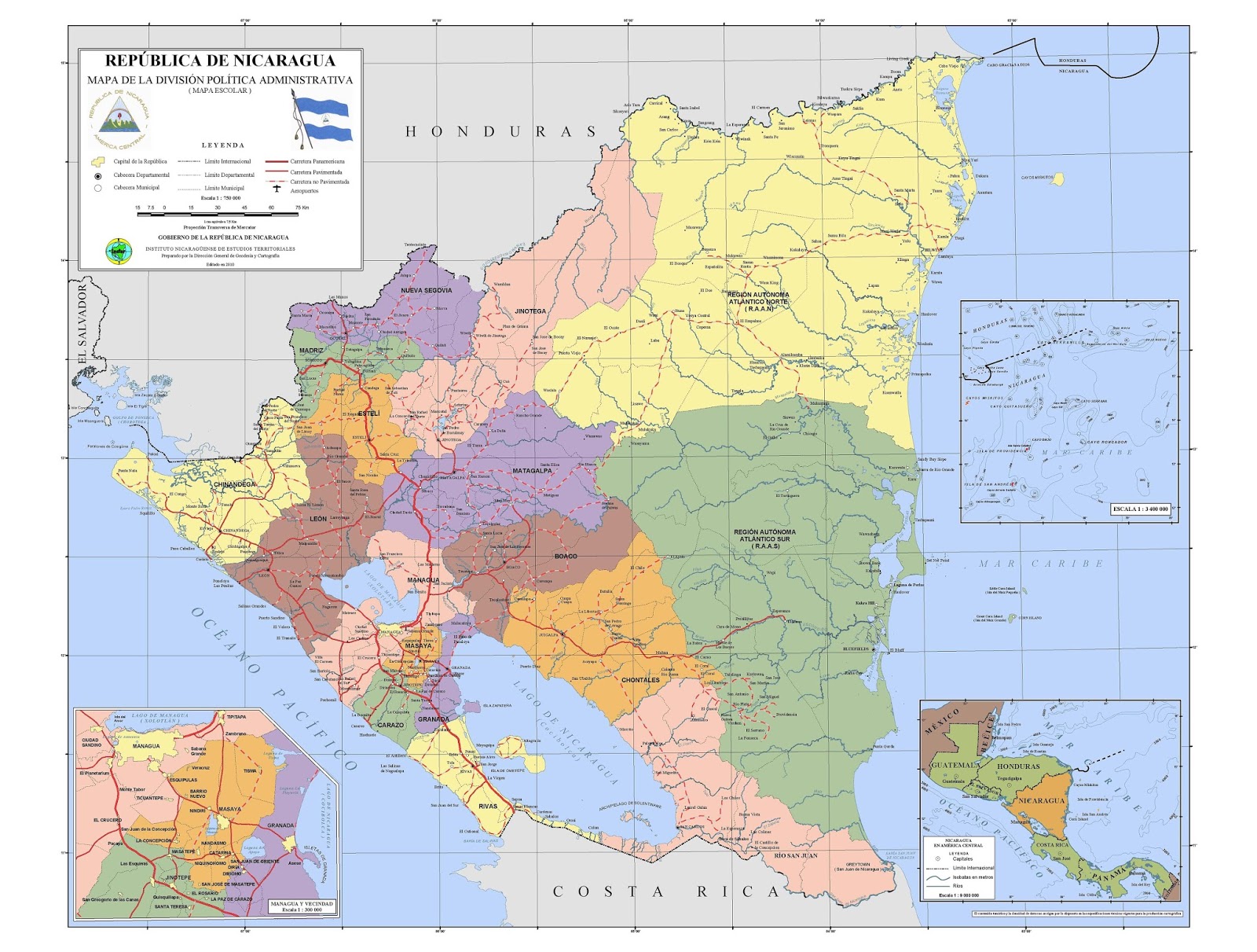 Mapa Historico De Nicaragua