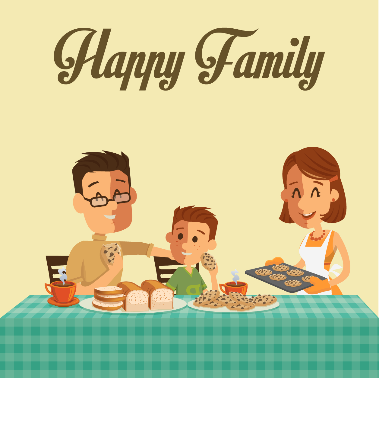 Aile vektörel çizim