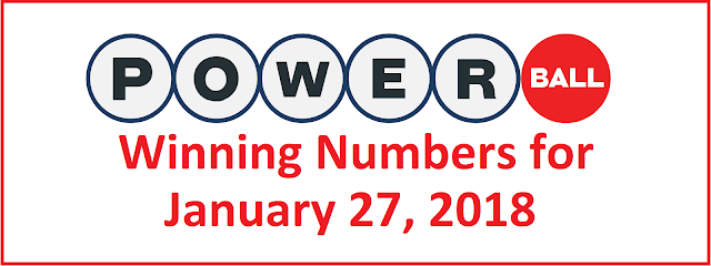 Powerball Winning Numbers for Saturday, January 27, 2018