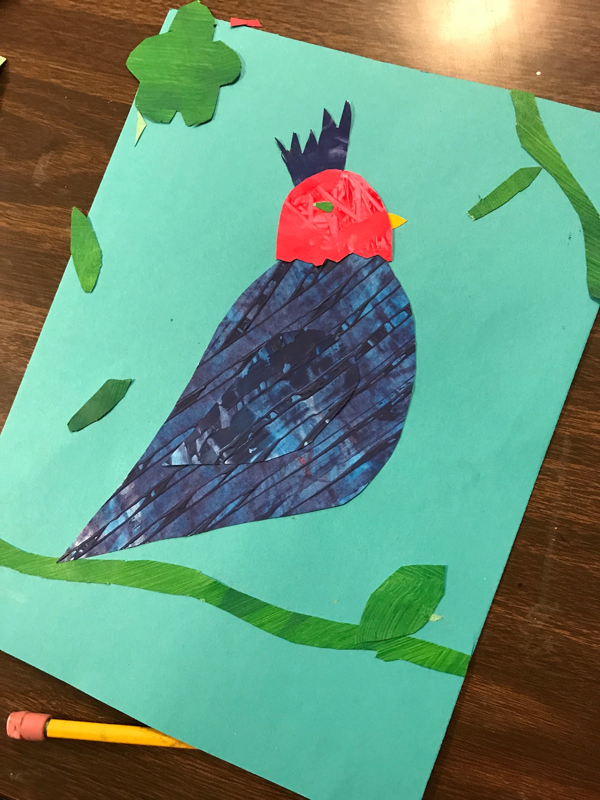 Elements of the Art Room 3rd Grade Painted Paper Parrots