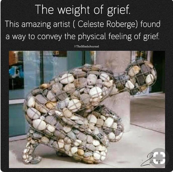 End of Life Stories Celete Roberge Sculpture Shows the Weight of Grief