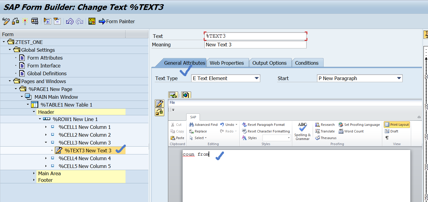 TECHSAP : 9. Smartform : Designing a table in smartform