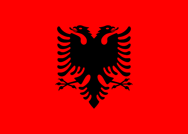 Logo Gambar Bendera Negara Albania PNG JPG ukuran 600 px
