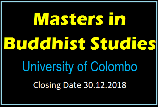 Masters in Buddhist Studies  University of Colombo