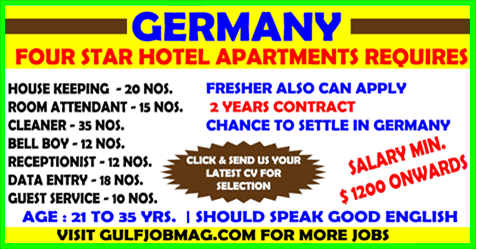 Germany Four Star Hotel Vacancy Kipjob