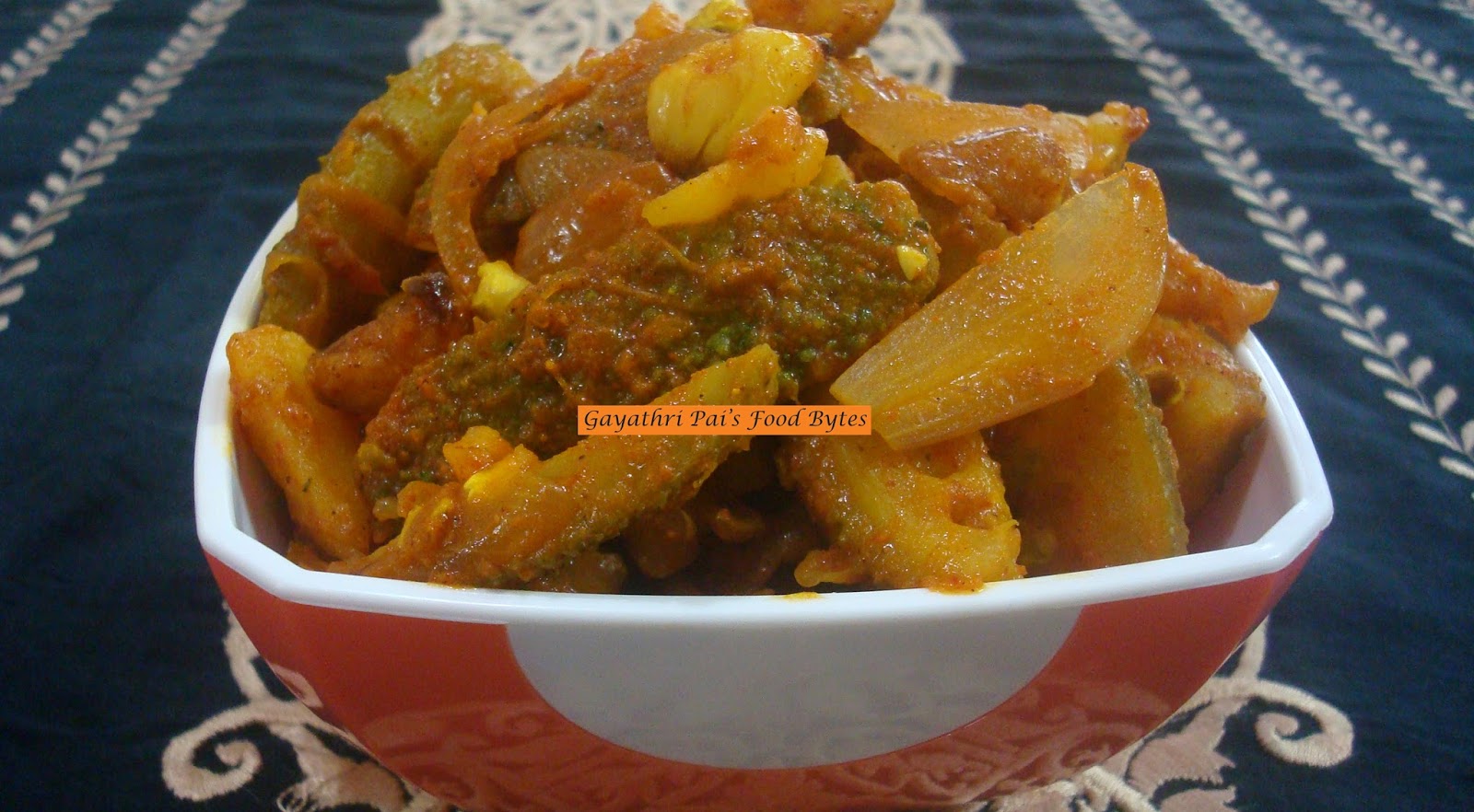 Gayathri Pai's Food Bytes Spicy Spine Gourd Bhaji With OnionsPotatoes