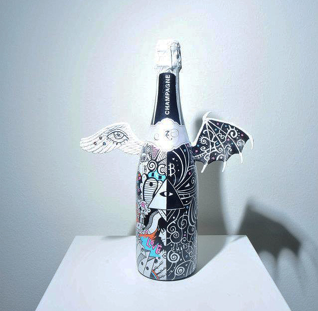 champagne bottle art