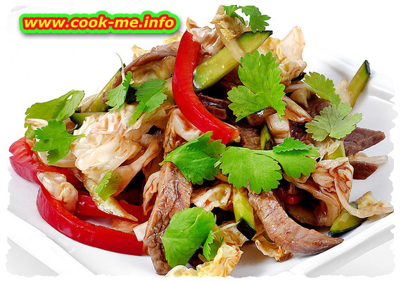 Salad with beef meat and cucumber Salad with beef meat and cucumber