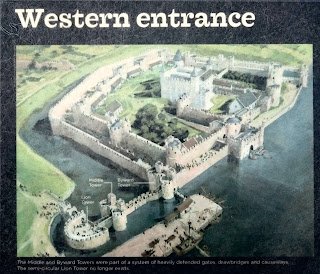 Map of Tower of London showing where the Lion Tower used to be, in bottom left-hand corner