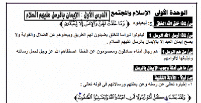 مذكرة مراجعة ليلة الإمتحان في مادة دين الصف الثاني الثانوى مذكرة مراجعة ليلة الإمتحان في مادة دين الصف الثاني الثانوى