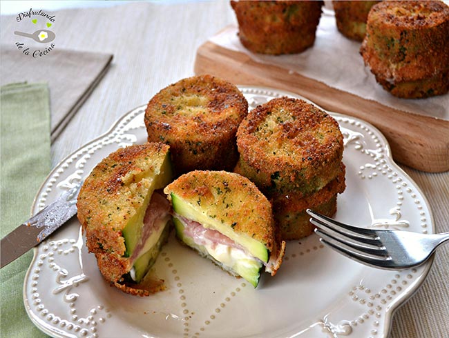 Bocaditos de calabacín con jamón y queso
