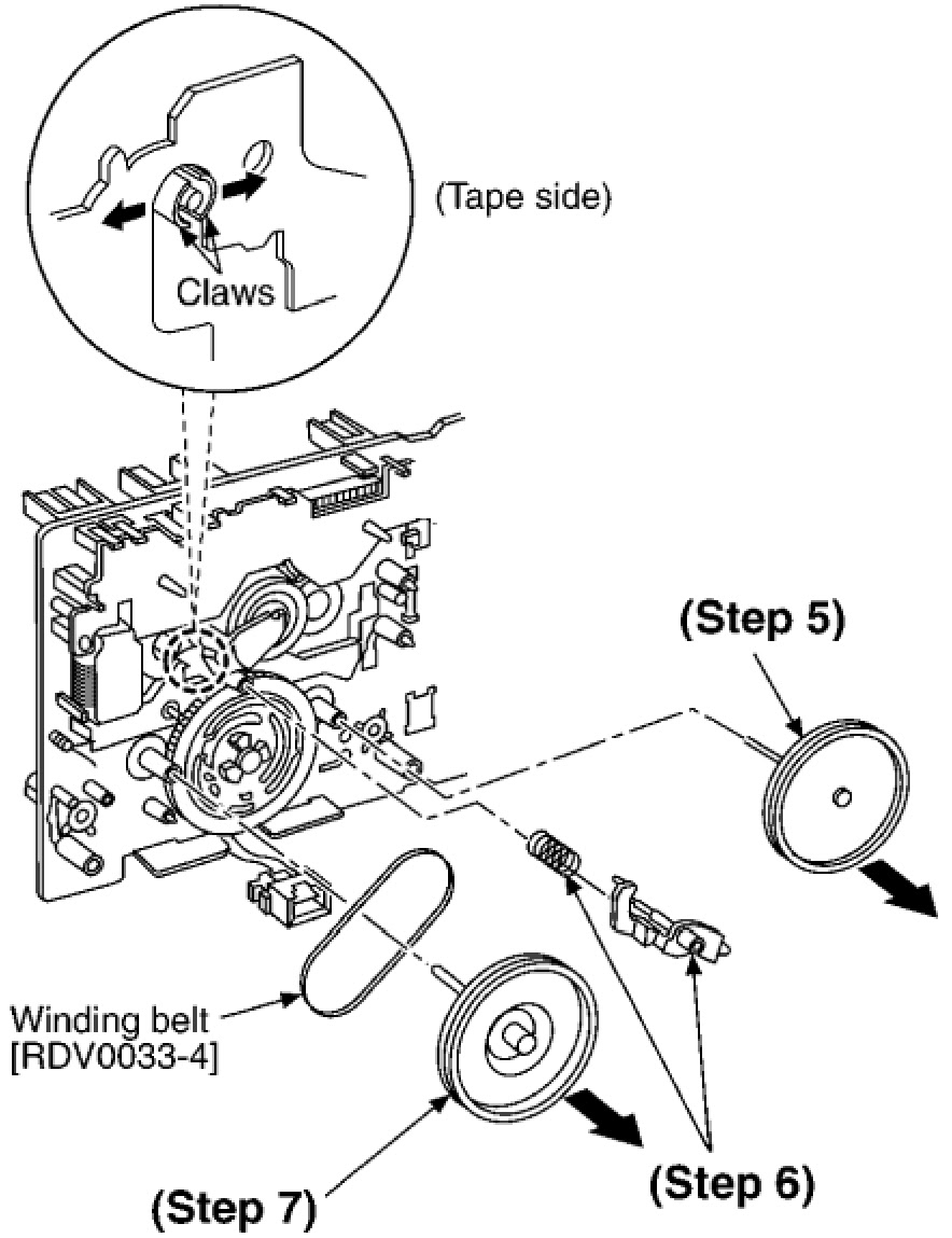 Electro help PANASONIC SA AK630 HOW TO REPLACE BELTS CAPSTAN BELT WINDING BELT