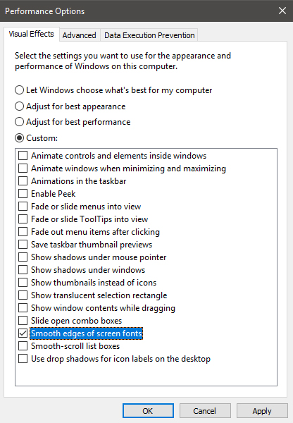 Smooth edges of screen fonts Smooth edges of screen fonts