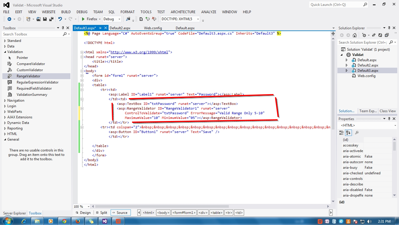 Range Validation Control in C ScreenShotsDrizzles