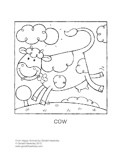 Picture of Happy Cow from Happy Silly Animal Coloring Fun PDF Download